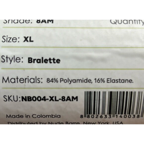 Nude Barre Bra XL Bralette Wireless Lightweight Unpadded Tagless Adjustable New - Picture 5 of 7